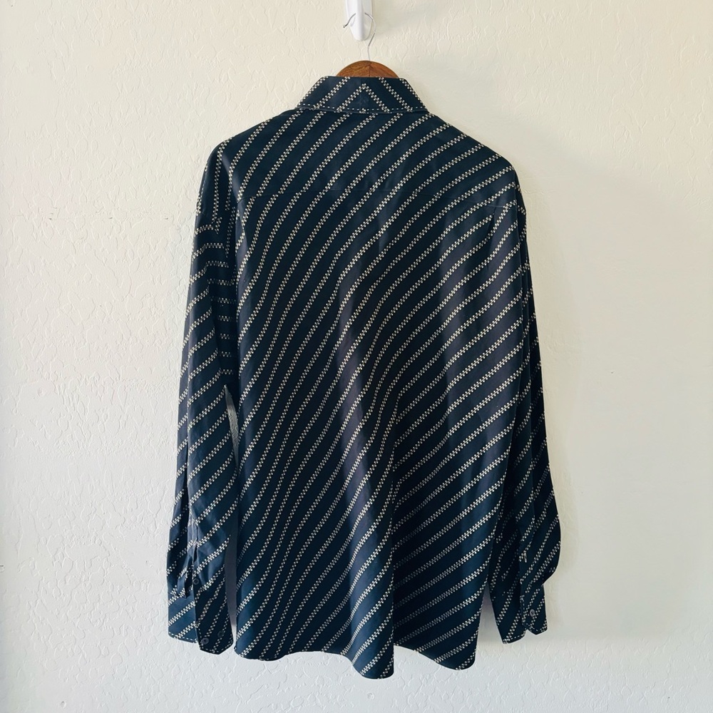 Bugatchi Uomo Black Geometric Print Button Down Shirt XL 100% Cotton - Picture 5 of 7